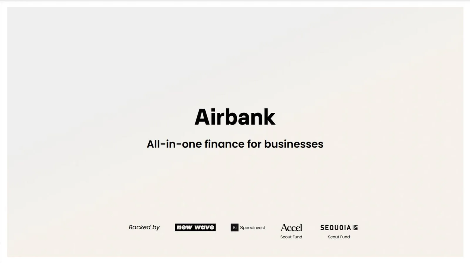 Friday Finance (formerly Airbank) pitch deck slide