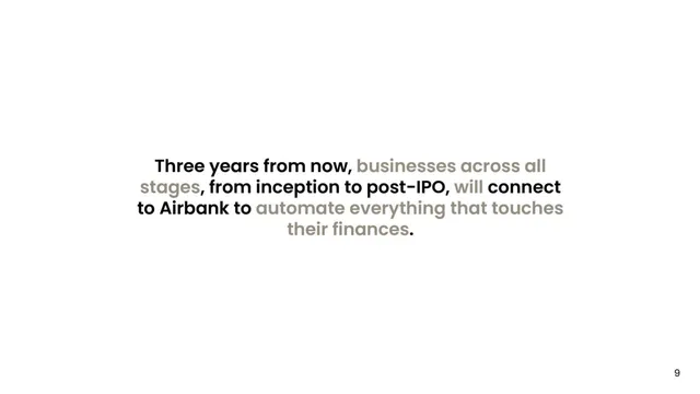 Vision slide 9 from Friday Finance (formerly Airbank)