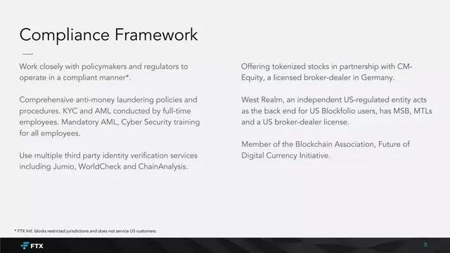 Company overview slide 9 from FTX