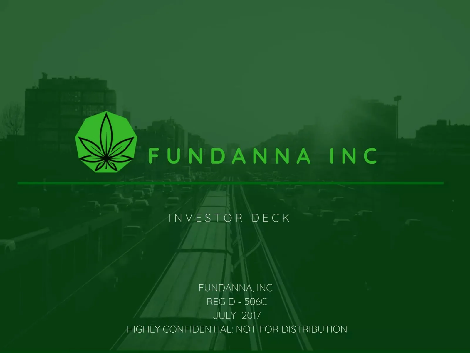 Fundanna Inc pitch deck slide