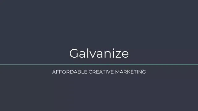 Galvanize pitch deck cover