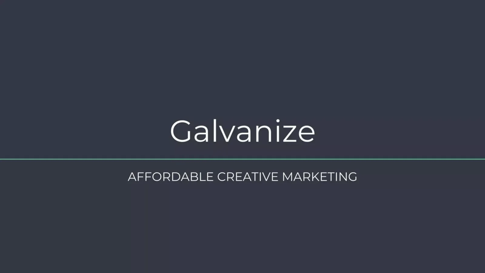 Galvanize pitch deck slide