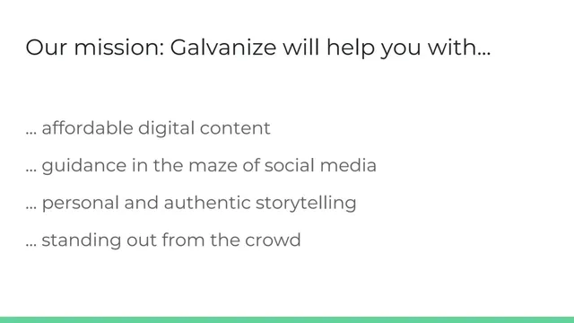 Product / solution slide 4 from Galvanize