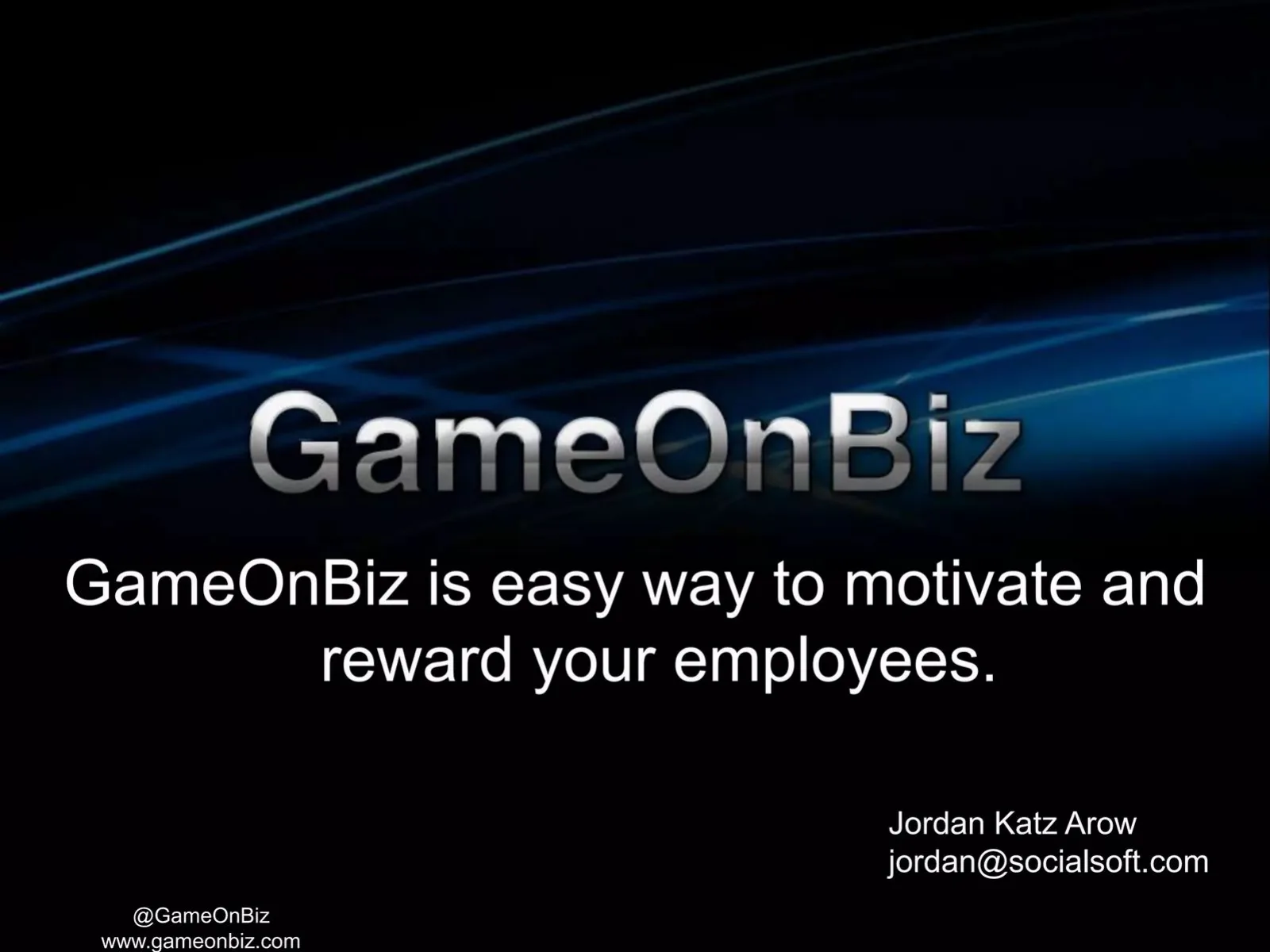 GameOnBiz pitch deck slide