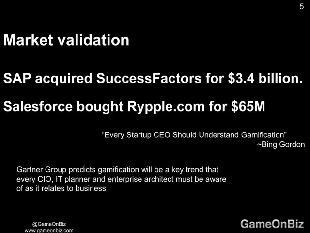 Market analysis / overview slide 5 from GameOnBiz