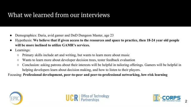Reviews / testimonials / feedback slide 2 from Gaming Arts Motivator: Riverside (GAMR)