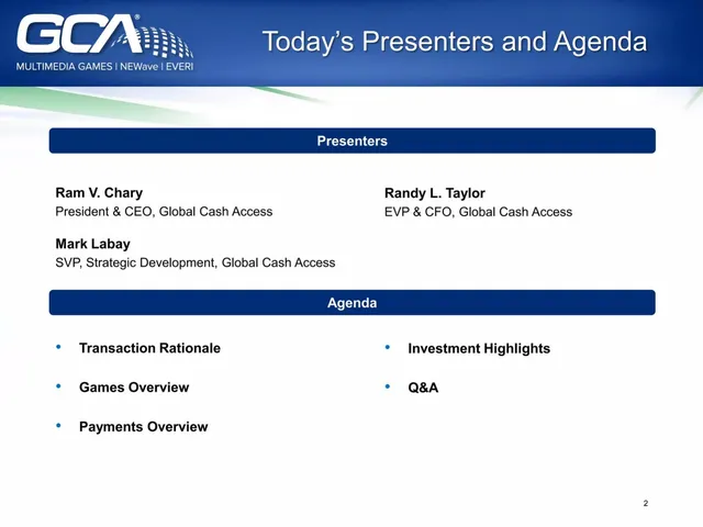 Agenda / contents slide 3 from GCA (Global Cash Access / Everi)