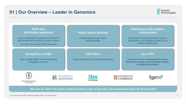 Traction slide 4 from Genetic Technologies