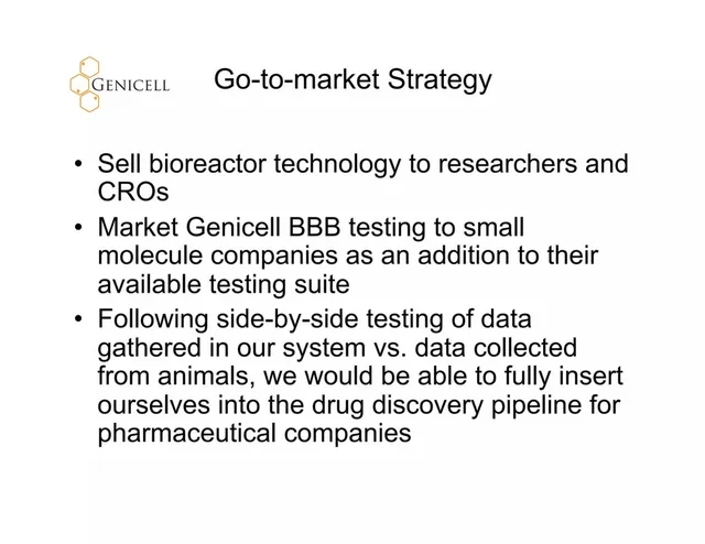 Go-to-market strategy slide 7 from Genicell