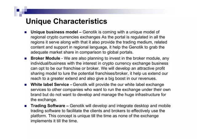 Business model / revenue streams slide 8 from Genotik