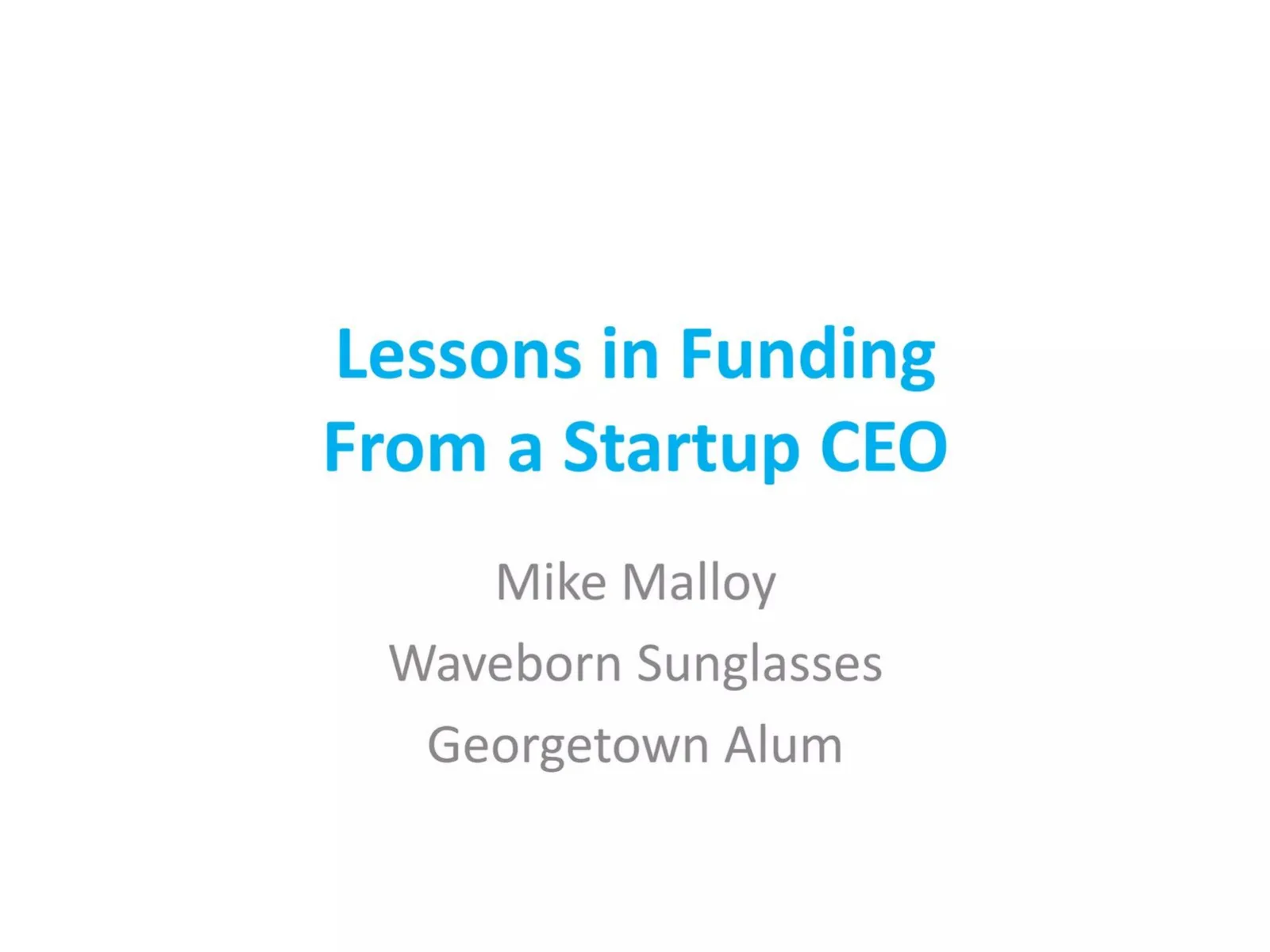 Waveborn Sunglasses pitch deck slide