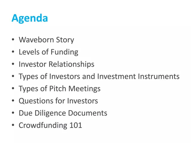 Agenda / contents slide 2 from Waveborn Sunglasses