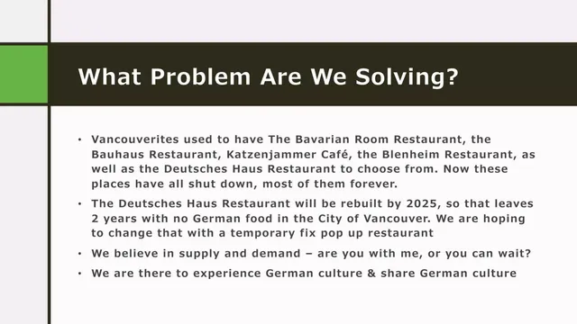 Problem slide 4 from German Garden Restaurant