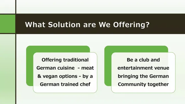 Product / solution slide 5 from German Garden Restaurant