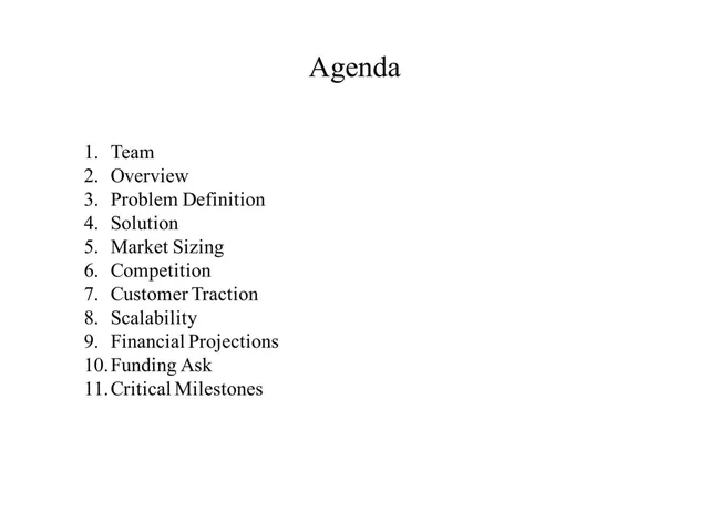 Agenda / contents slide 2 from Get A Drive