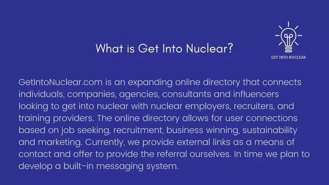 Product / solution slide 3 from Get Into Nuclear