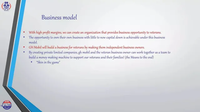 Business model / revenue streams slide 8 from GH Mobil (Gear Head Mobil)