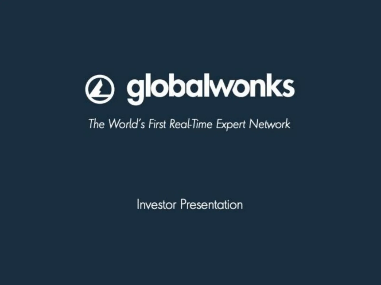 GlobalWonks pitch deck slide