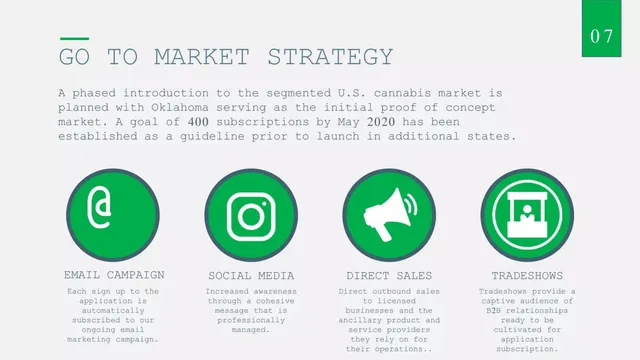 Go-to-market strategy slide 8 from GO GO CANNABIZ
