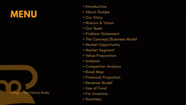Agenda / contents slide 2 from GoApe ECF