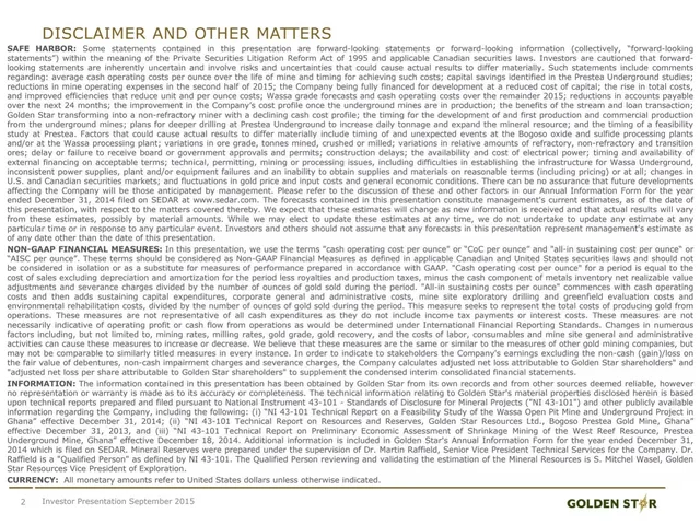 Disclaimer slide 2 from Golden Star