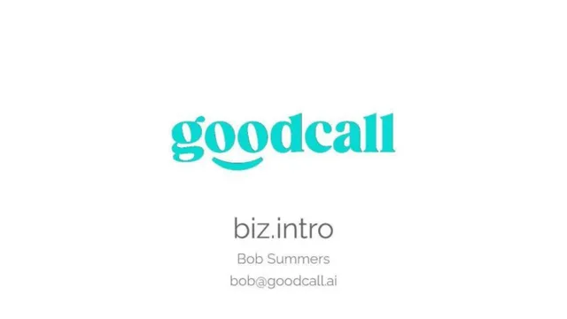 Goodcall pitch deck cover