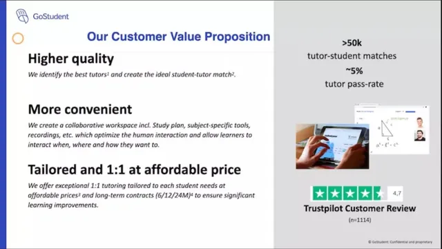 Product / solution slide 10 from GoStudent