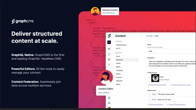 Product / solution slide 5 from GraphCMS