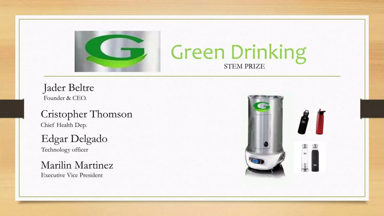 Green Drinking pitch deck slide