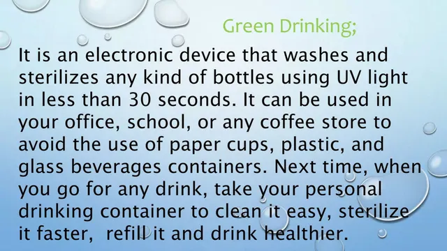 Product / solution slide 3 from Green Drinking