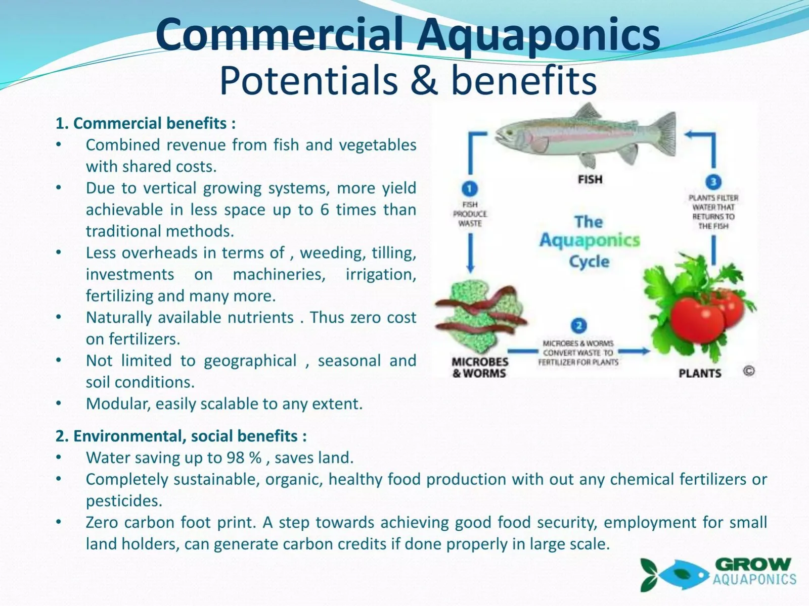 Grow Aquaponics pitch deck slide