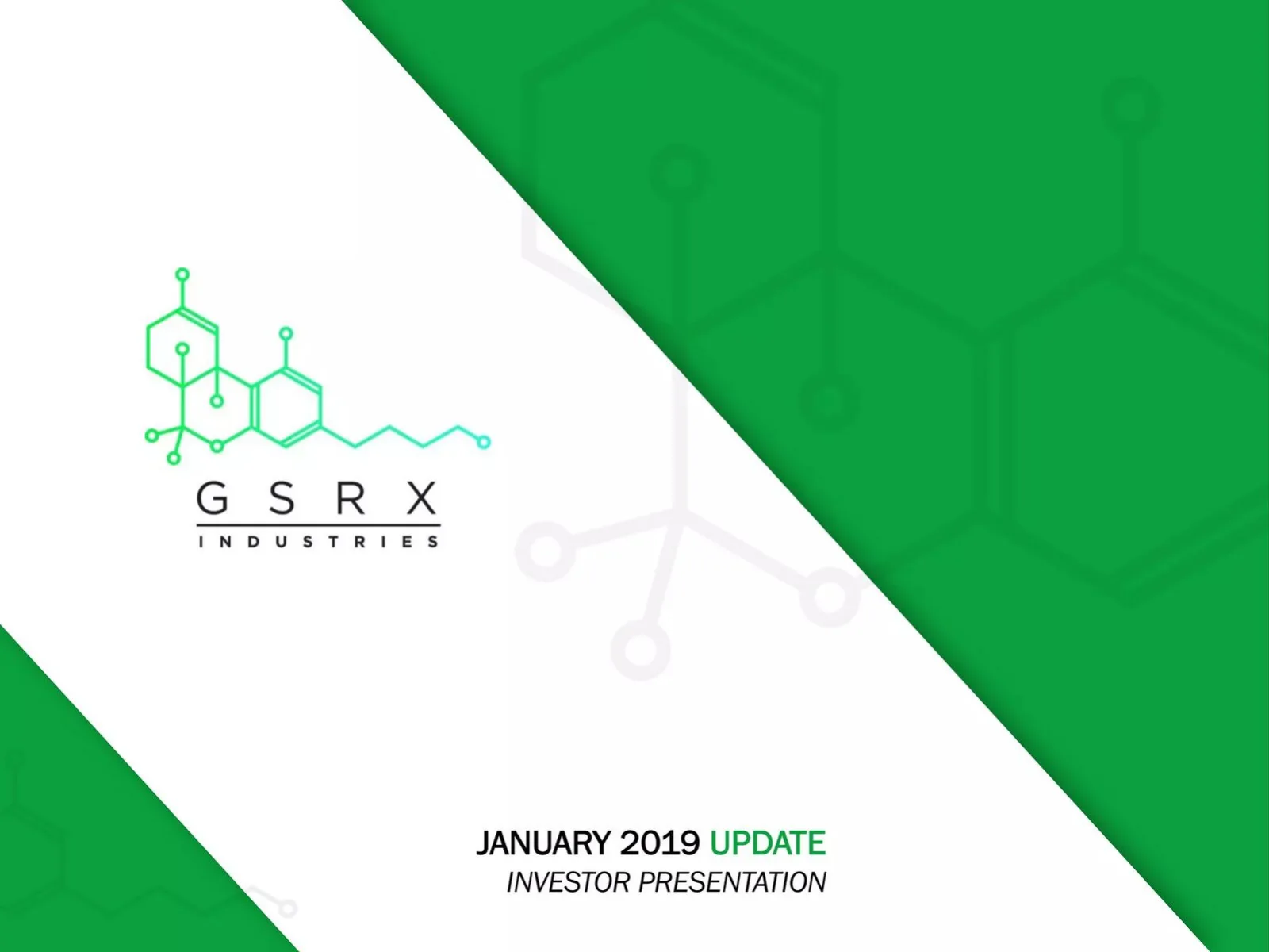 GSRX Industries Inc. pitch deck slide