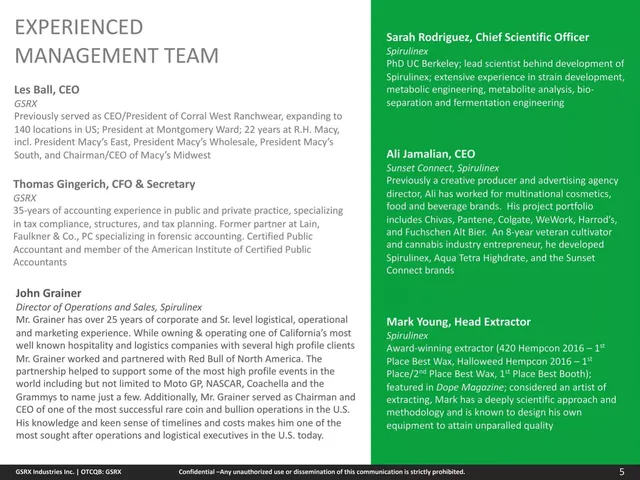 Team slide 5 from GSRX Industries Inc.