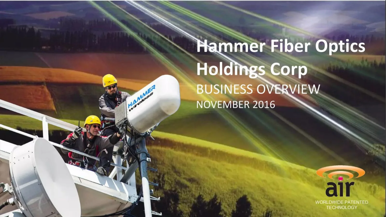 Hammer Fiber Optics pitch deck slide
