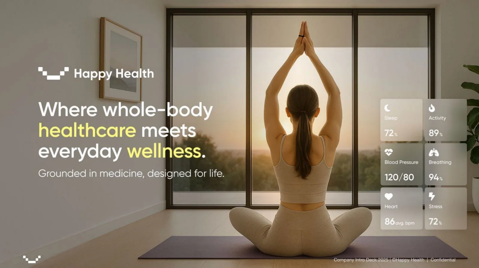 Happy Health pitch deck slide