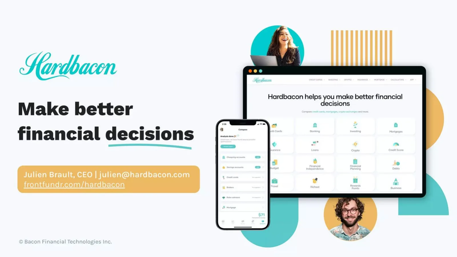 Hardbacon (Bacon Financial Technologies Inc.) pitch deck slide
