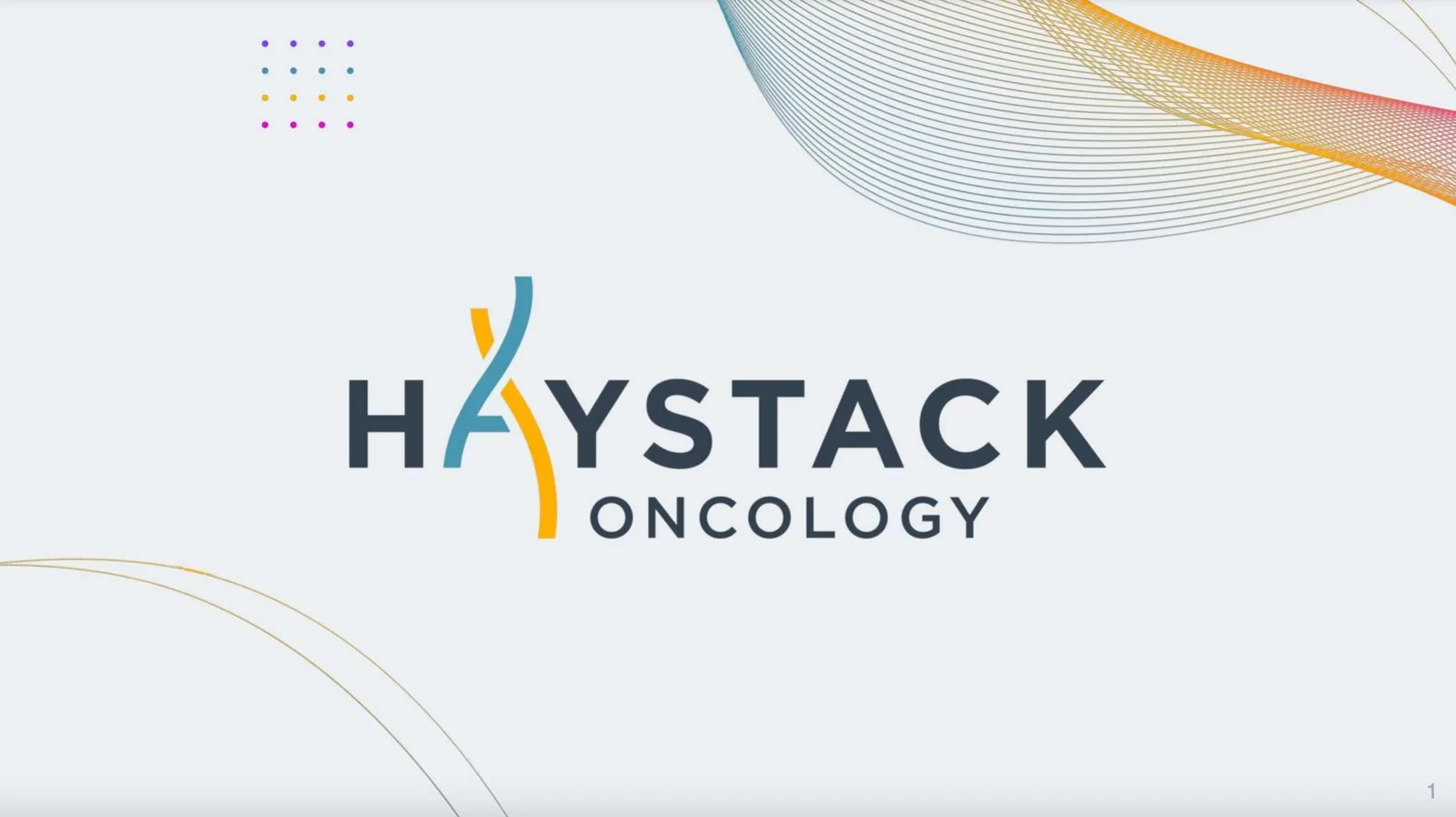Haystack Oncology pitch deck slide