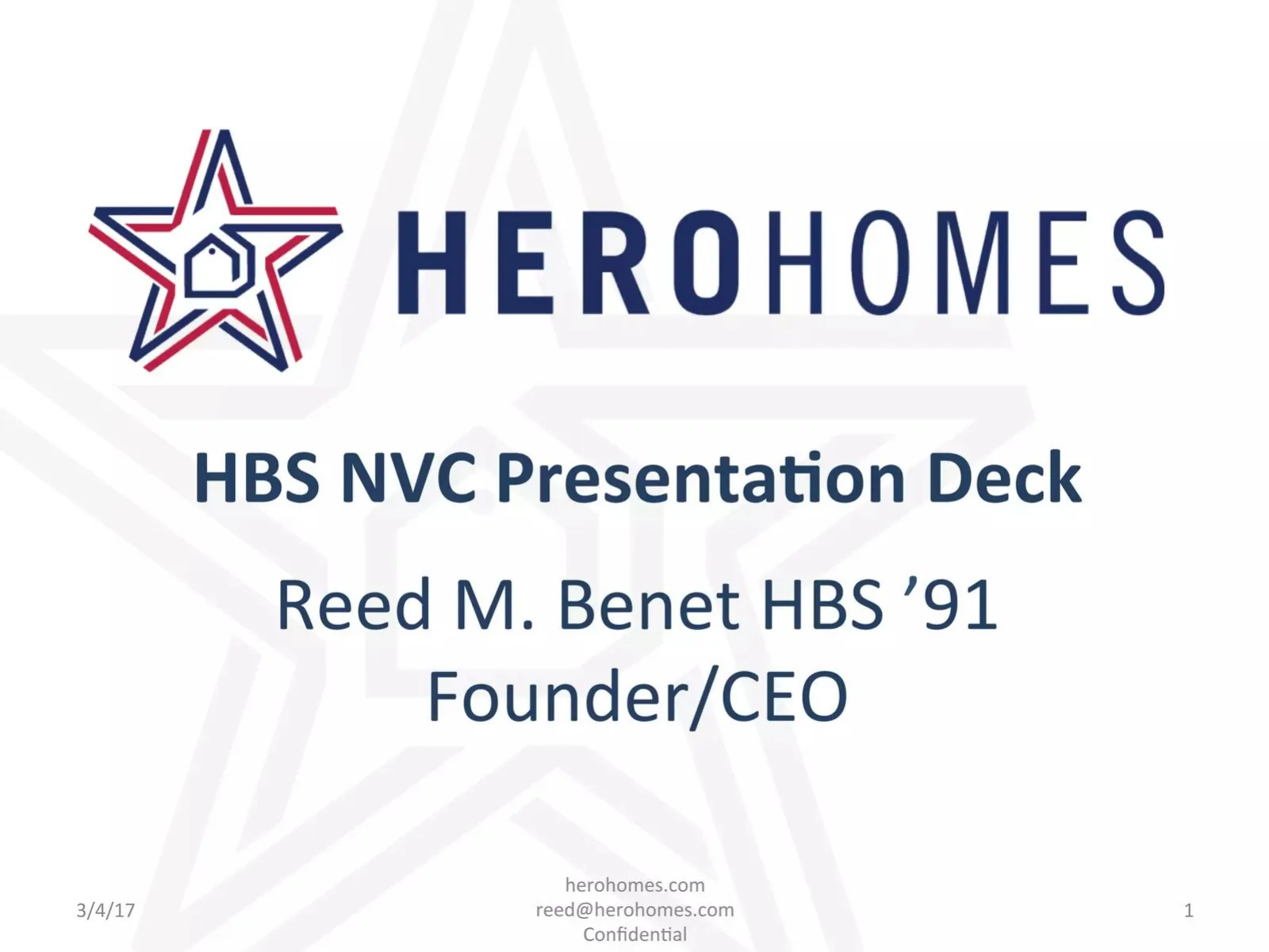 Hero Homes pitch deck slide