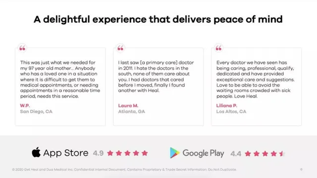 Reviews / testimonials / feedback slide 6 from Heal