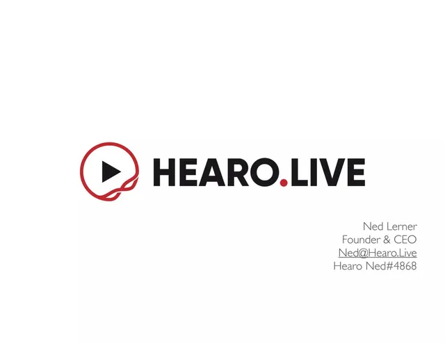 Hearo.Live pitch deck cover