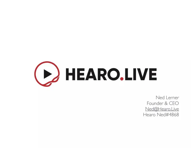 Hearo.live pitch deck cover