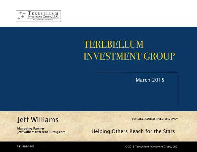 Terebellum Investment Group, LLC pitch deck cover
