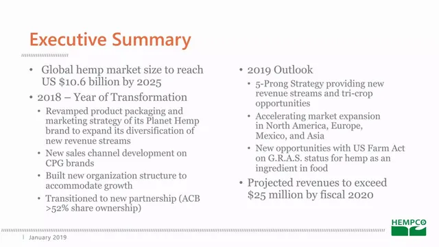 Company overview slide 3 from Hempco