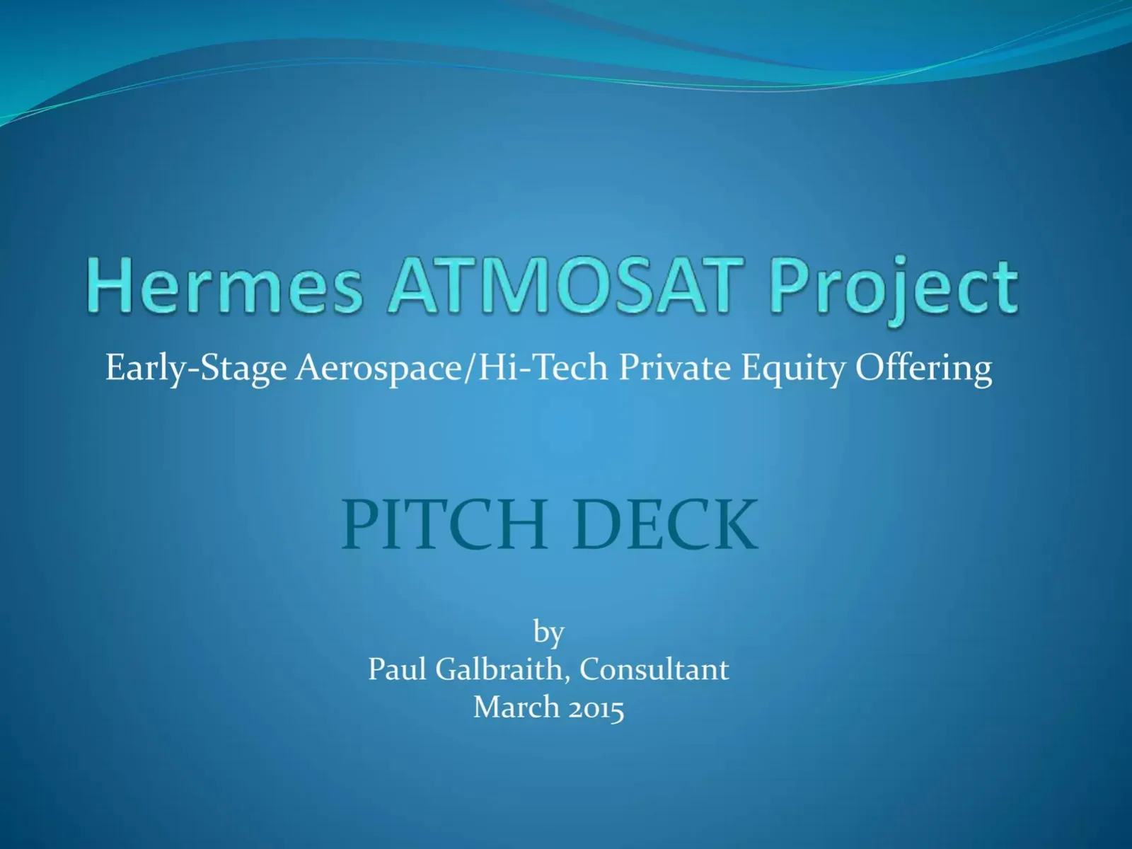 Hermes Aerospace Corporation pitch deck slide