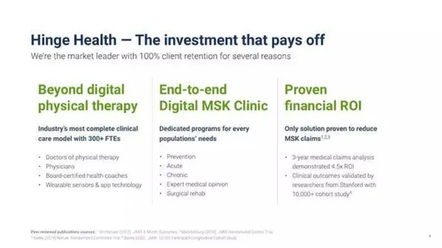 Product / solution slide 4 from Hinge Health