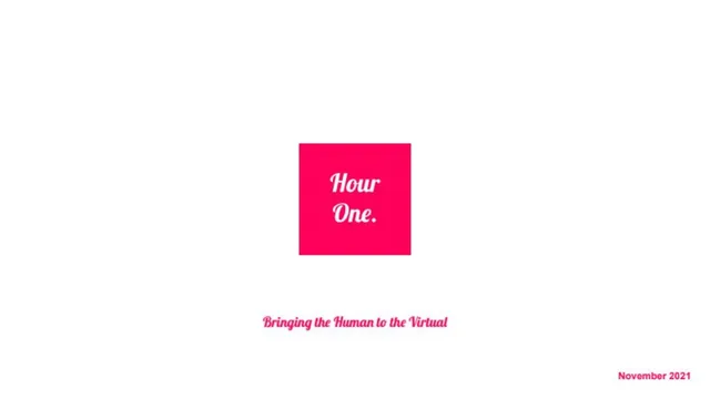 Hour One pitch deck cover