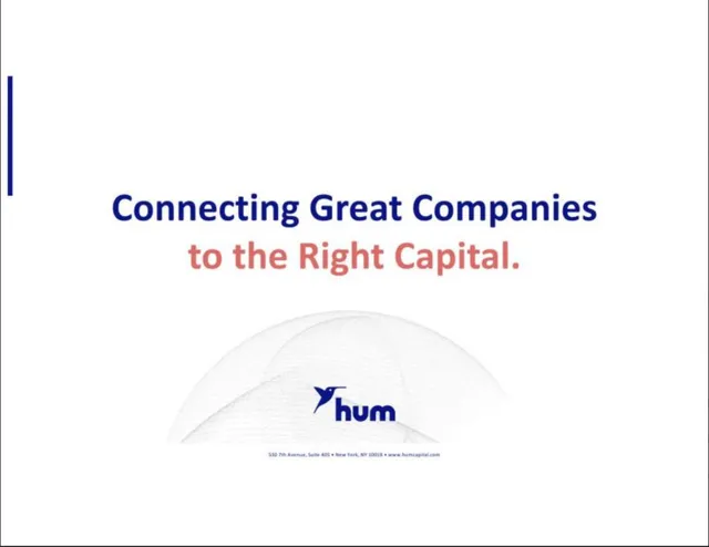 Hum Capital pitch deck cover