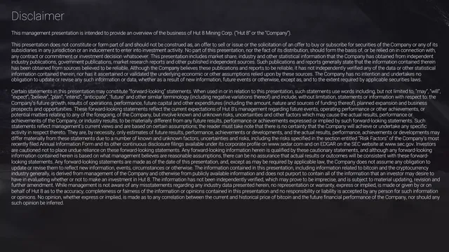 Disclaimer slide 2 from HUT 8