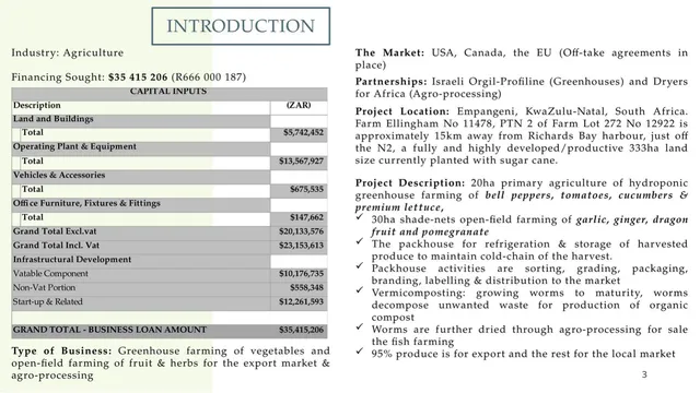 Ask & use of funds slide 3 from Lusabo Group (PTY) LTD
