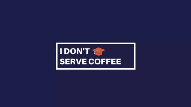 I Don't Serve Coffee pitch deck cover